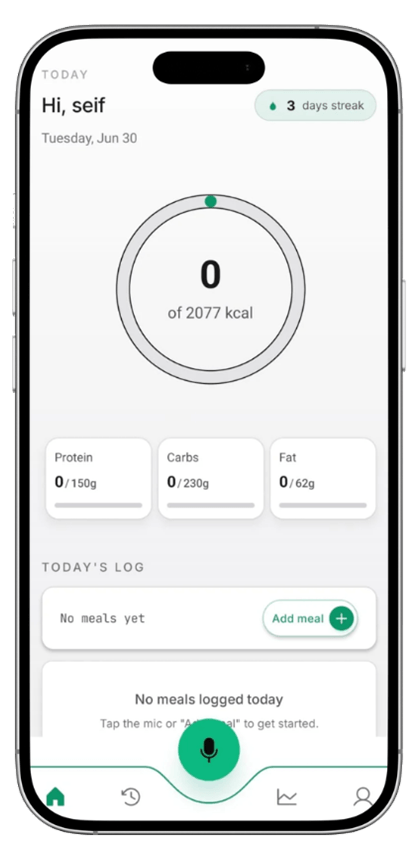 CalorieTalk Light theme preview